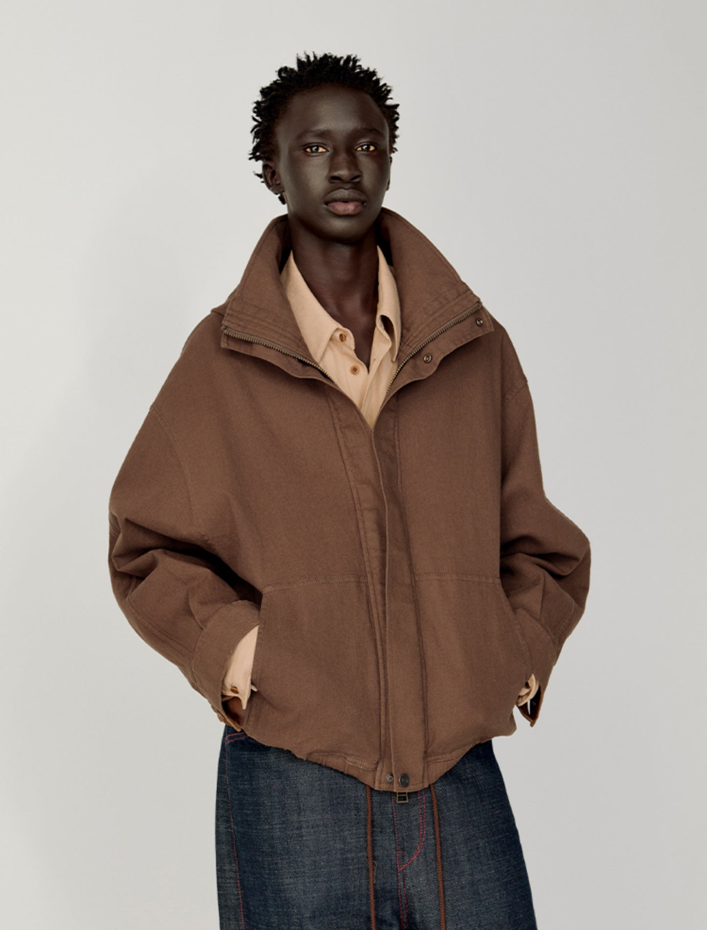 Stand Collar Hooded Jacket