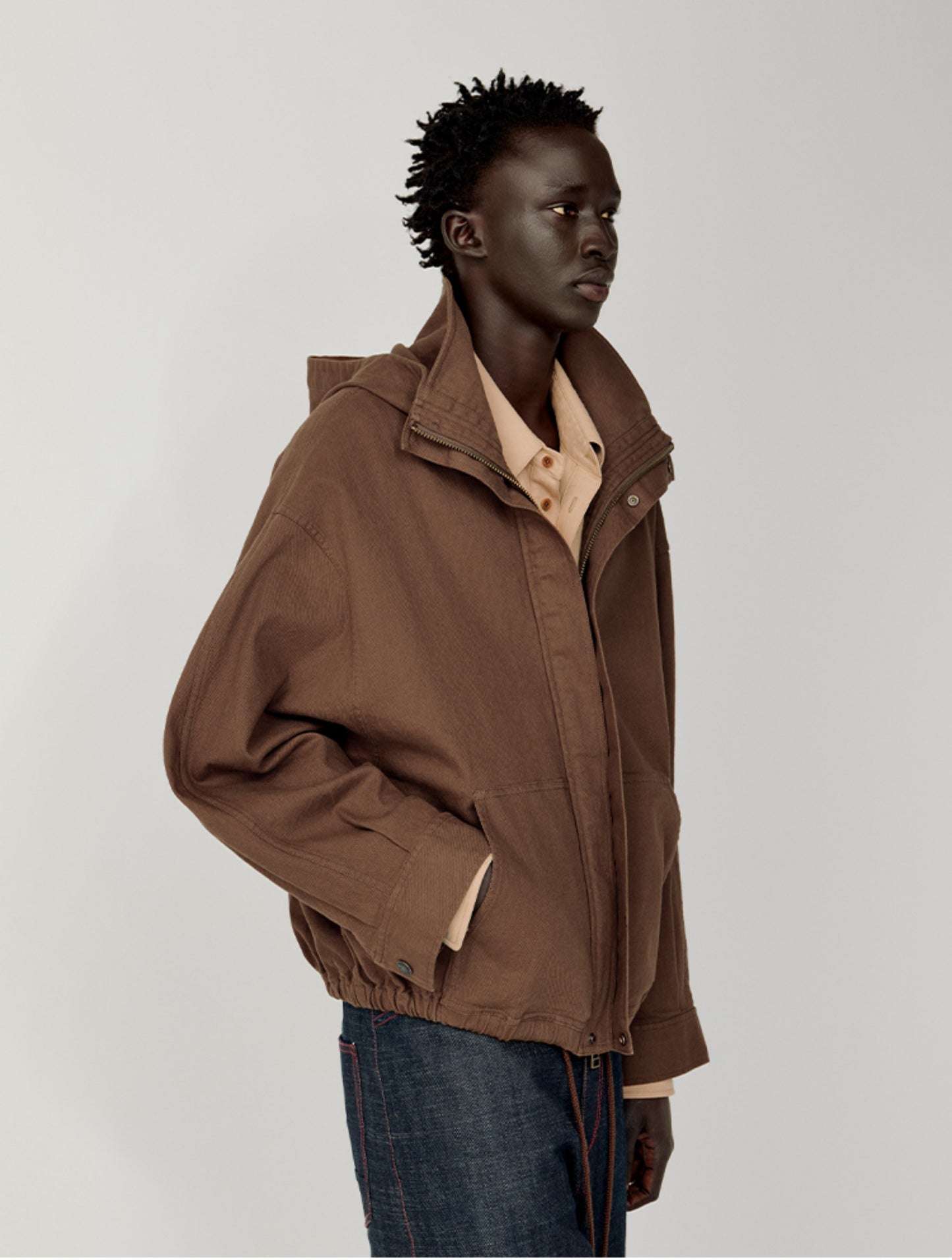 Stand Collar Hooded Jacket