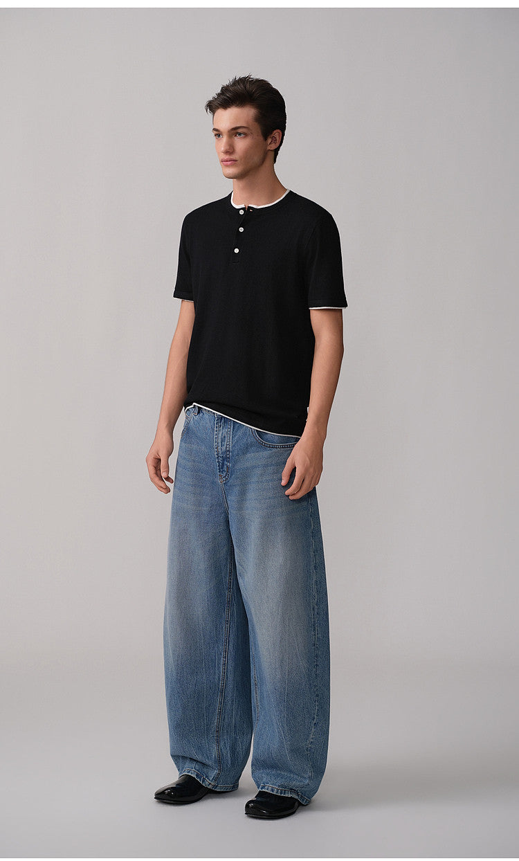 Faux Two-Piece Knit Shirt