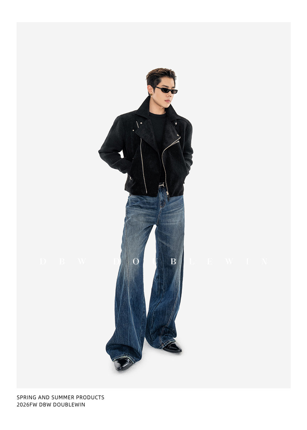 Rider Jacket with Diagonal Placket