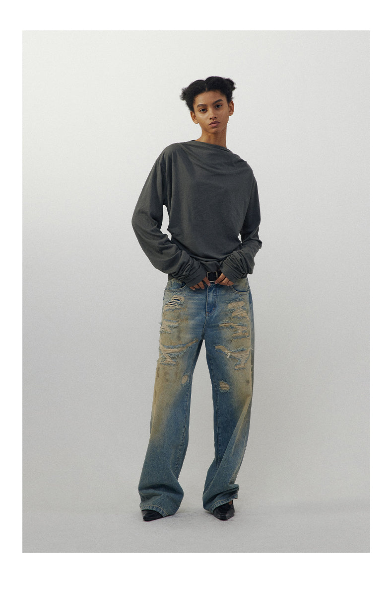 Stacked Pleated T-Shirt