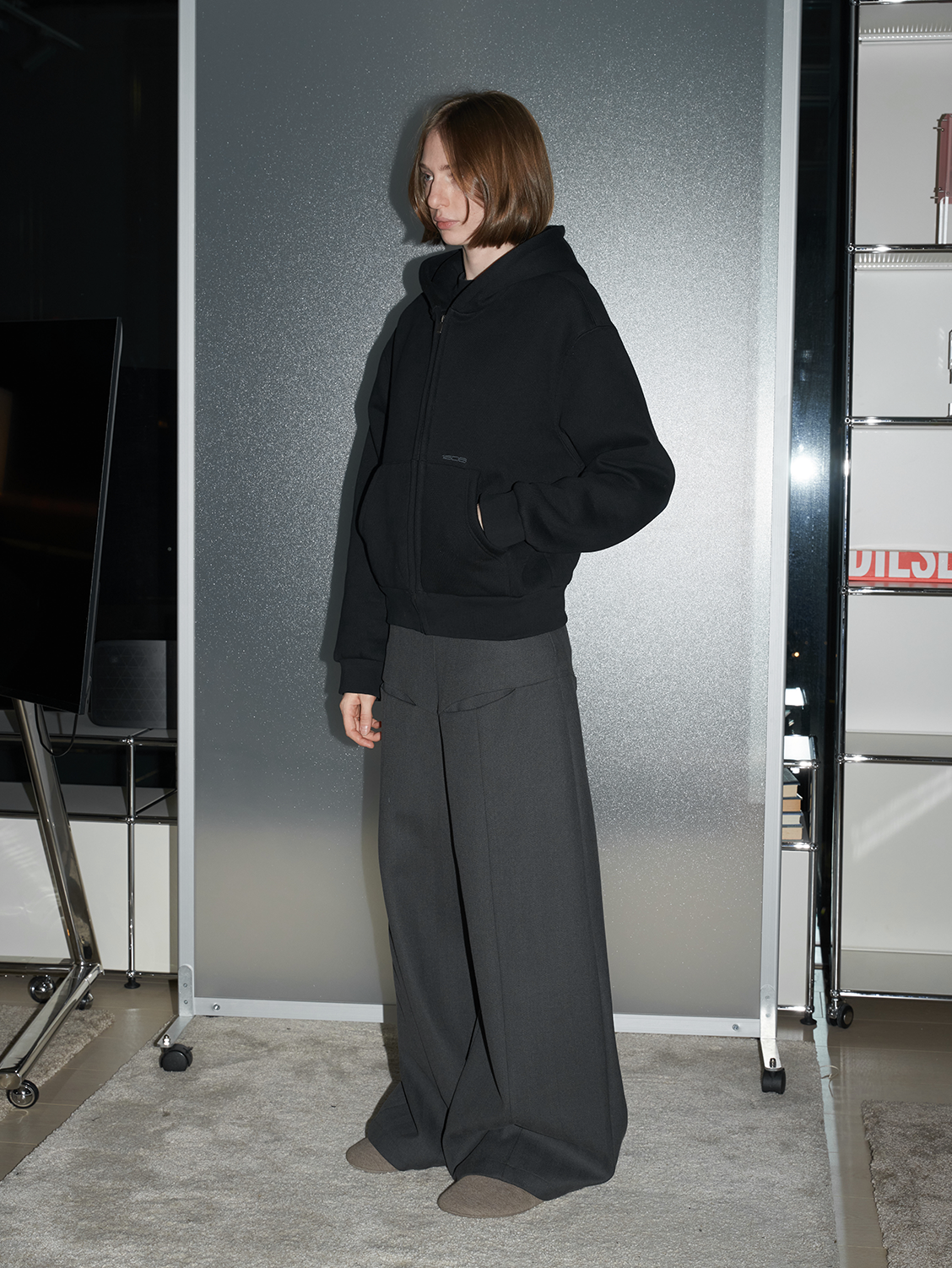 Zipper Hooded Sweatshirt