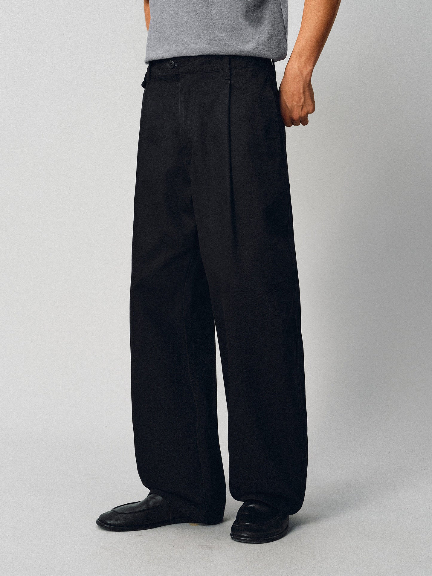 Linen-Blend Simple Casual Pants