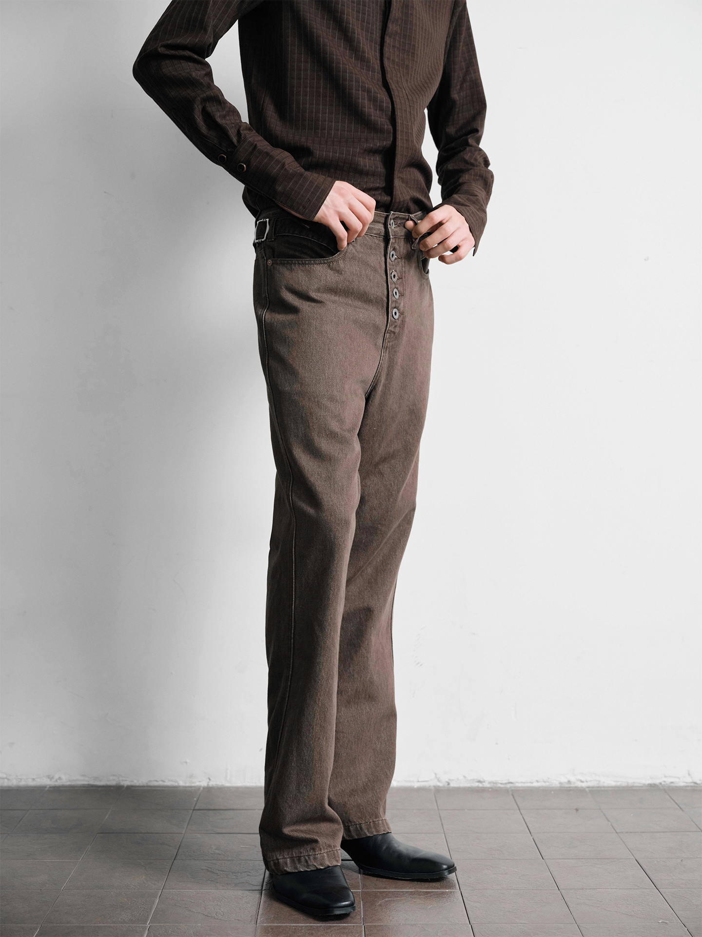 Straight-Leg Denim Pants