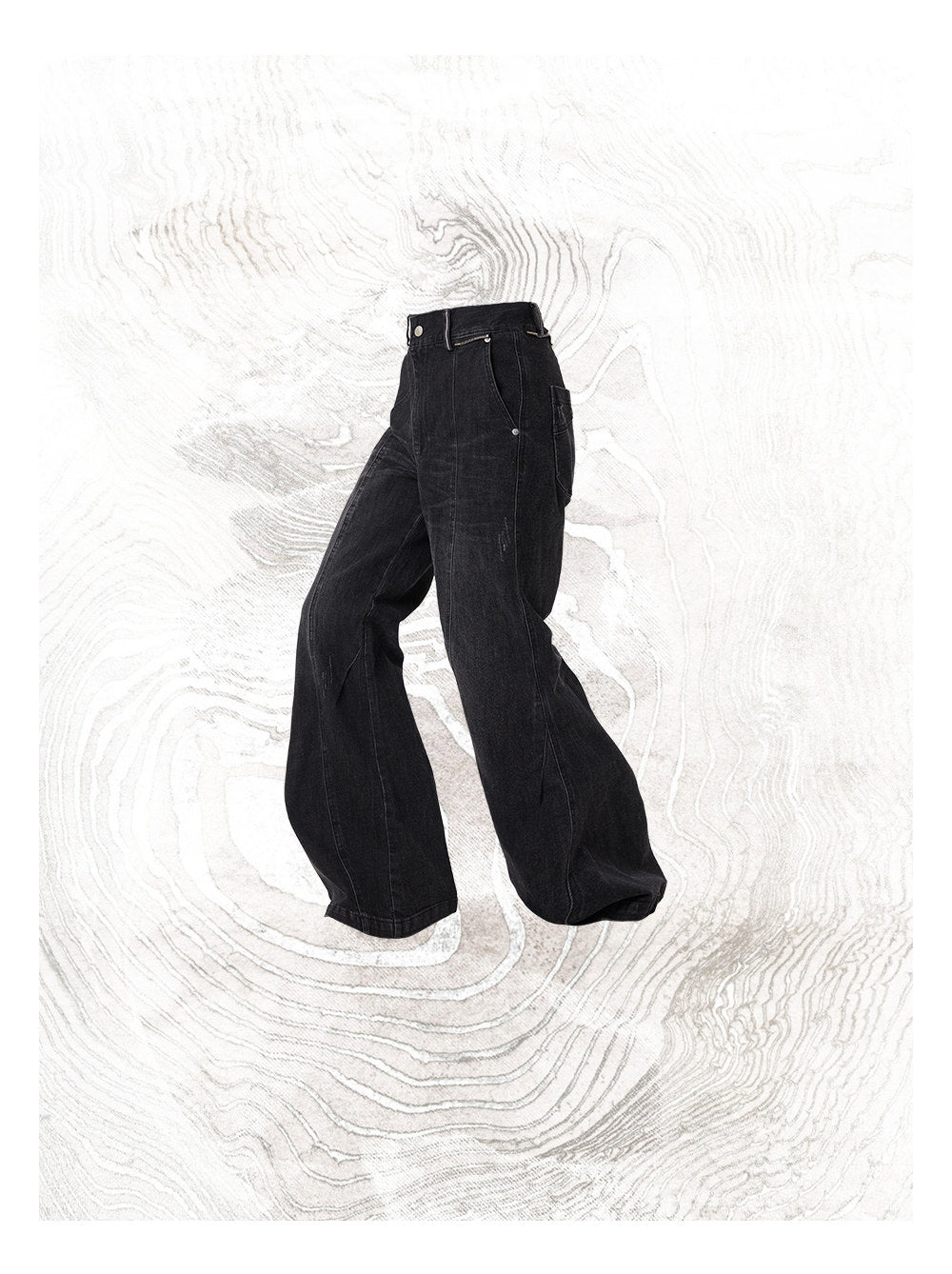 High-Waisted Flared Denim Pants