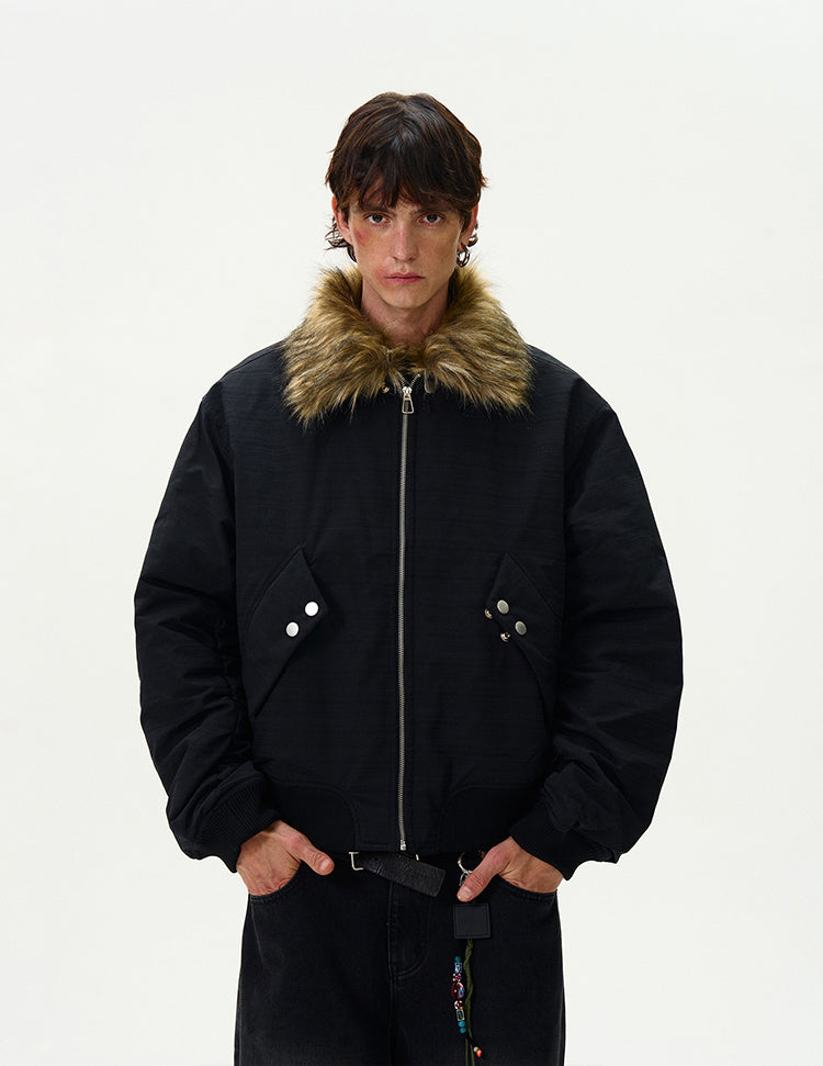 Detachable fur collar Jacket