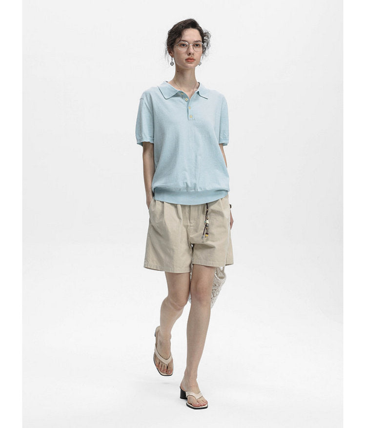 Simple Knit Polo Shirt