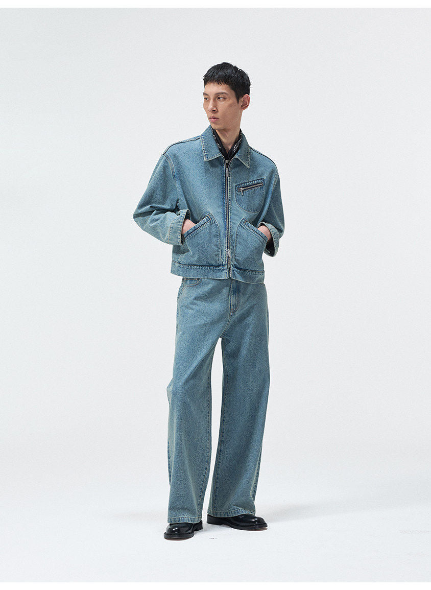 Distressed Wash Jeans