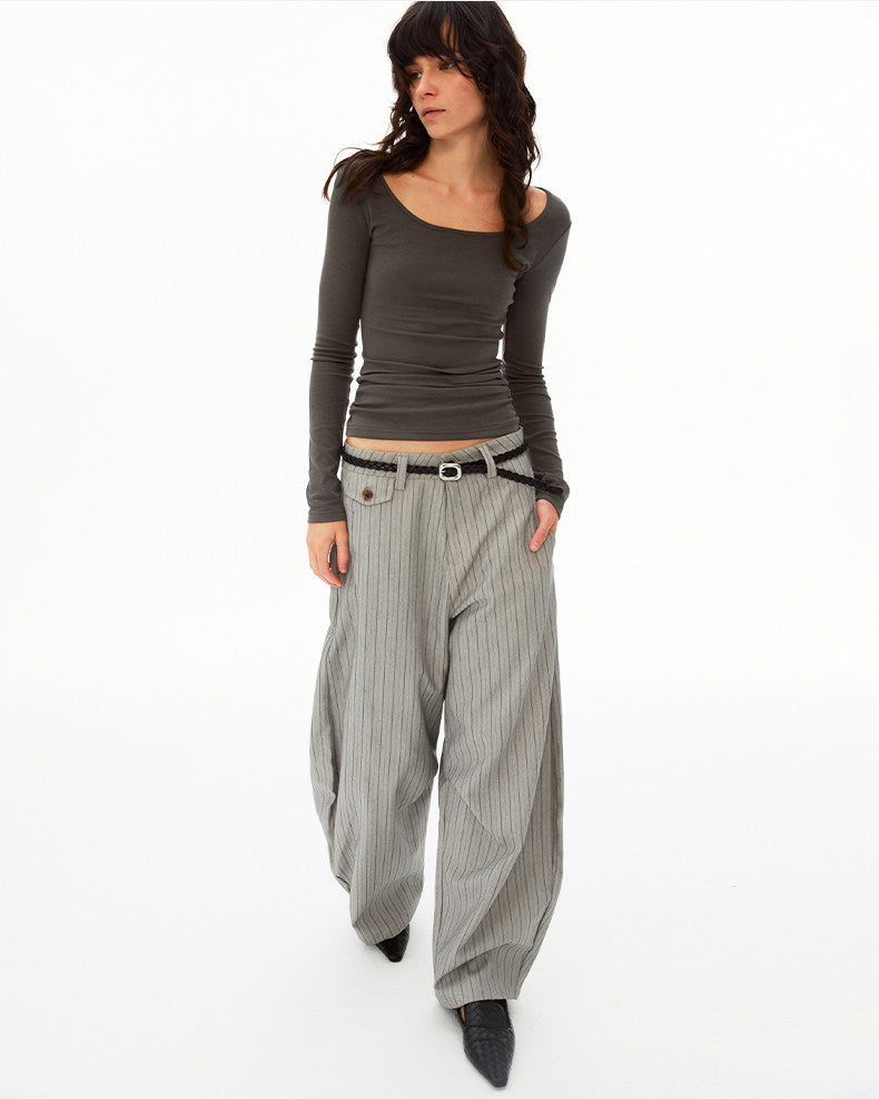 High-End Striped Casual Pants