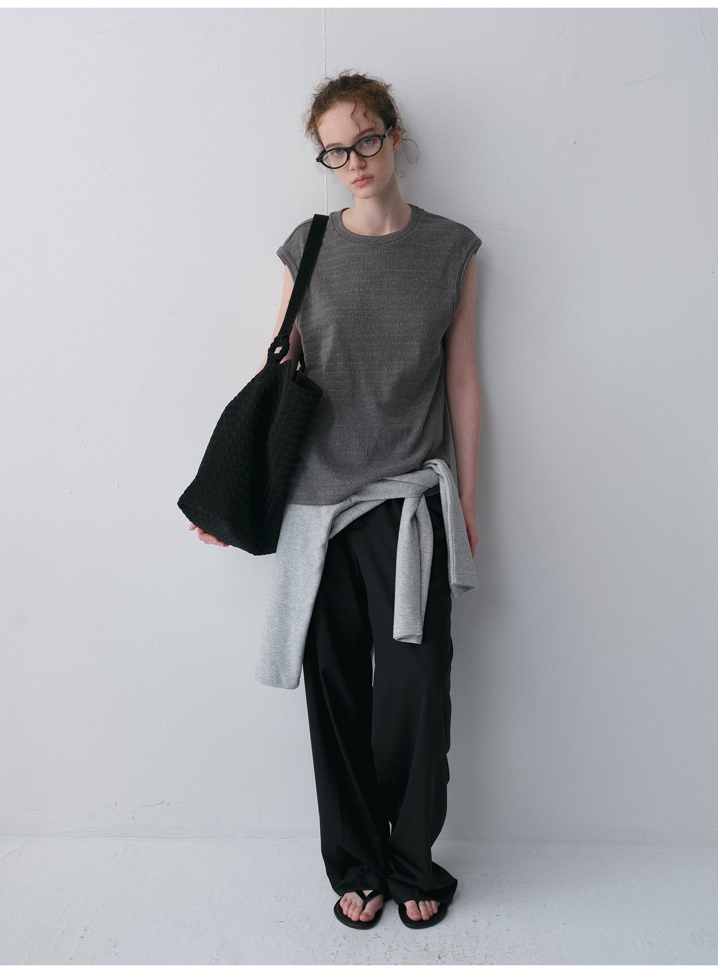 Cotton-Blend Sleeveless Shirt