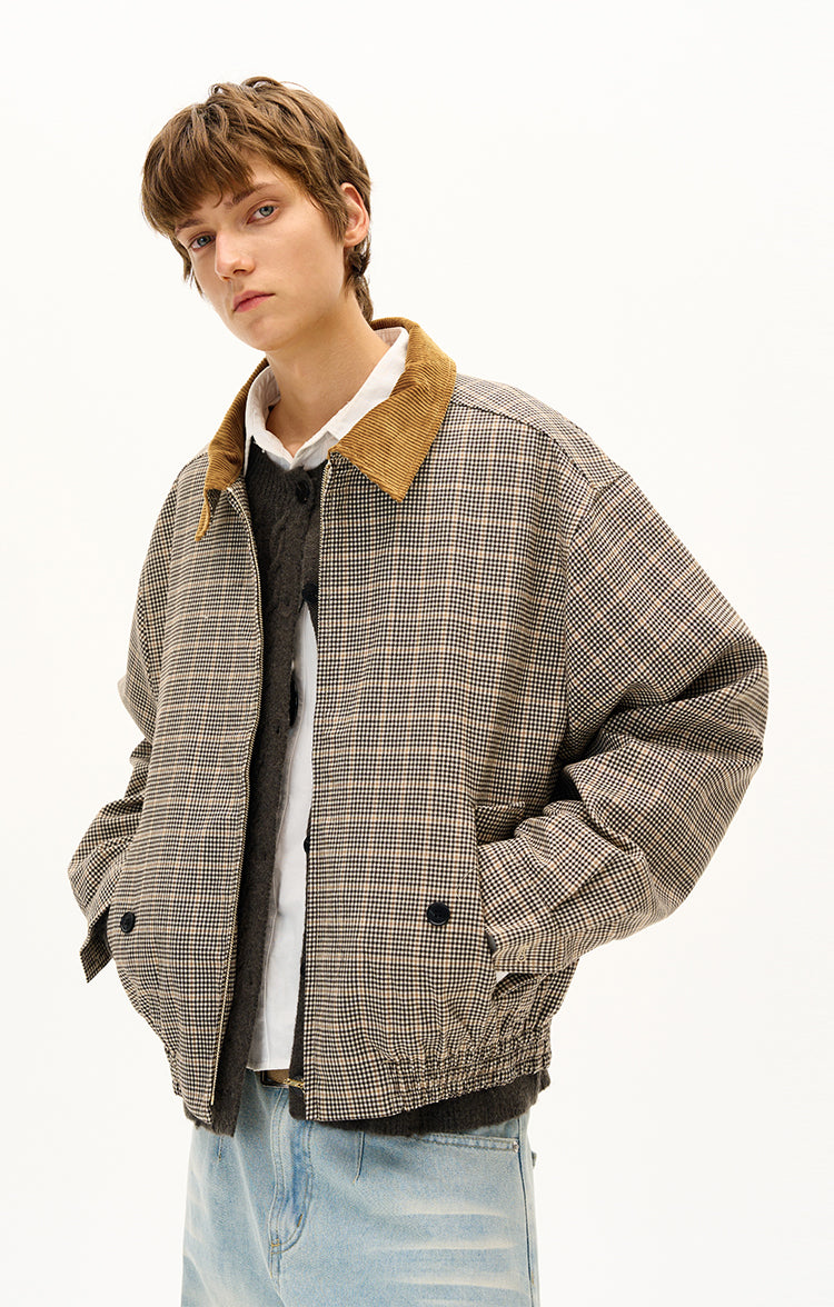 Corduroy Lapel Check Jacket