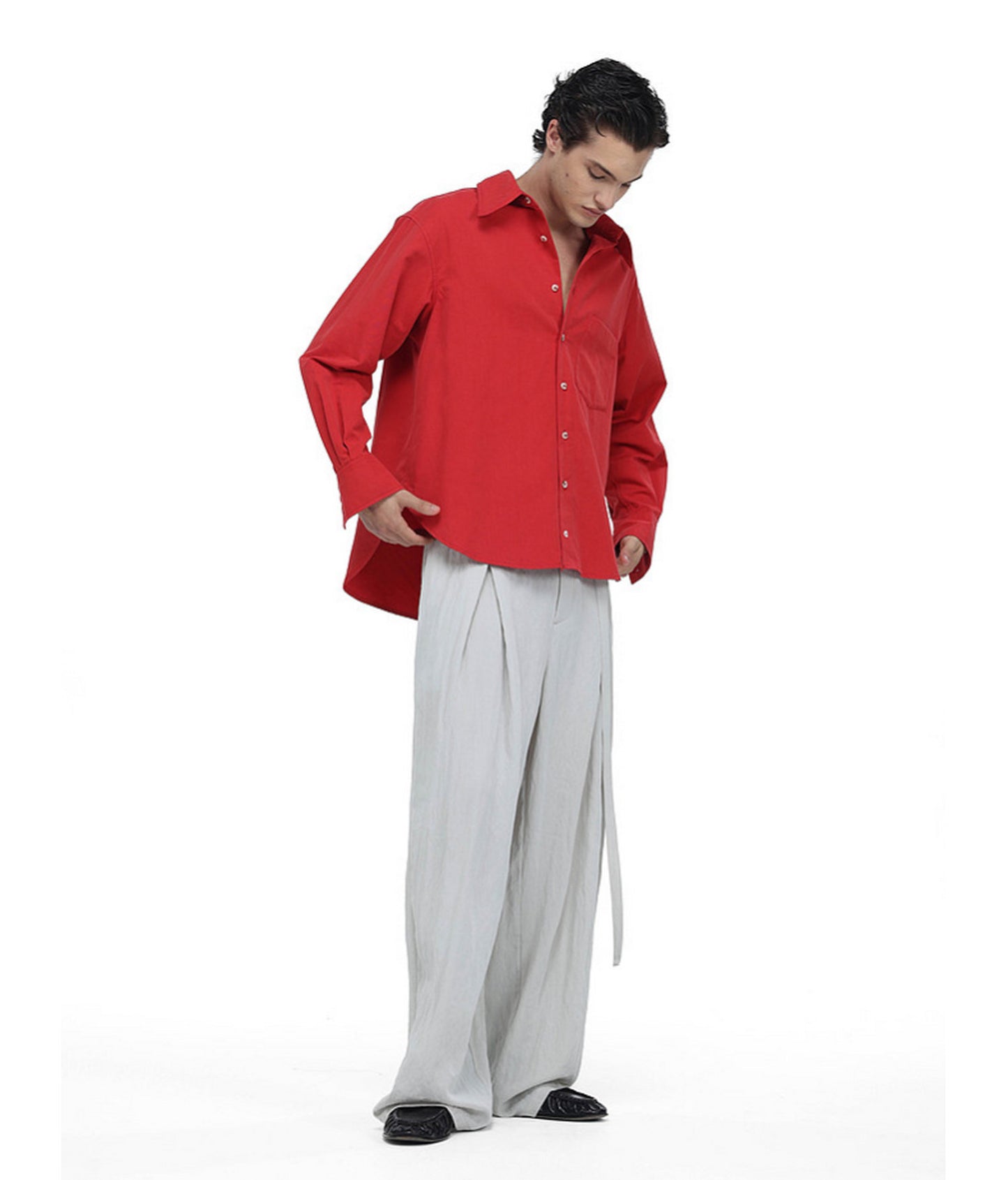 High-End Tailored Long-Silhouette Shirt