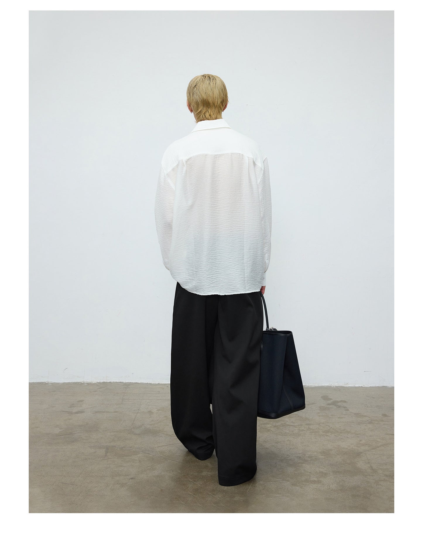 Curved Single-Pleat Casual Pants