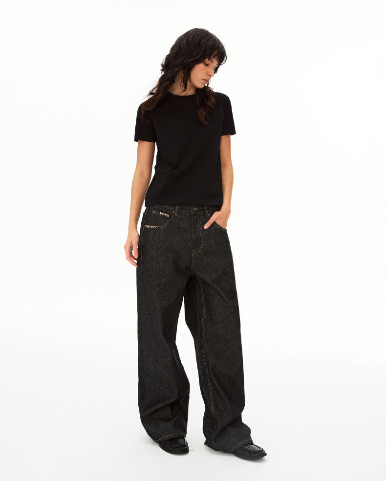 Premium Straight-Leg Raw Denim Pants