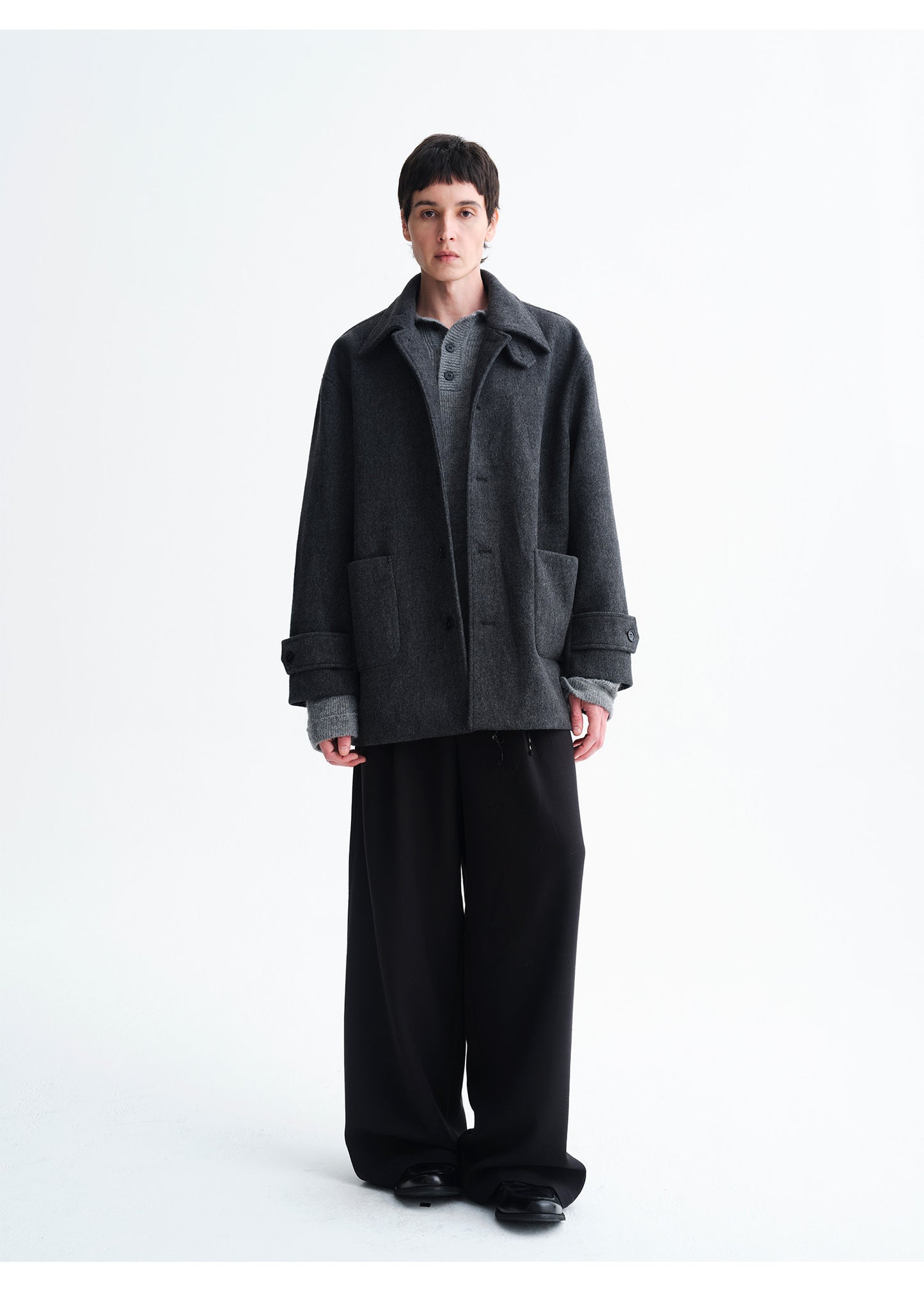 Double-Face Wool Oversized Jacket