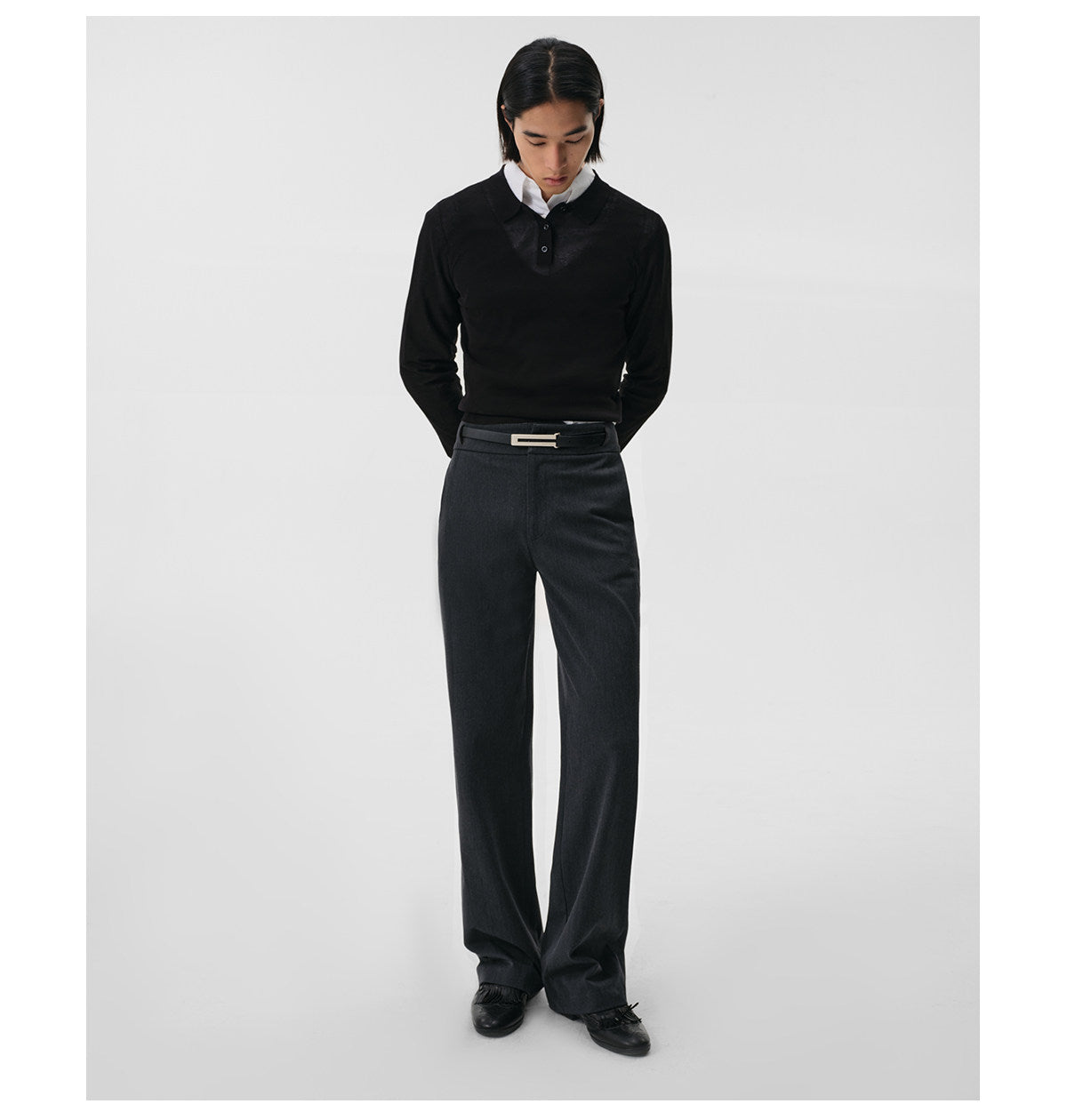Slim-Fit Faux Two-Piece Polo Shirt