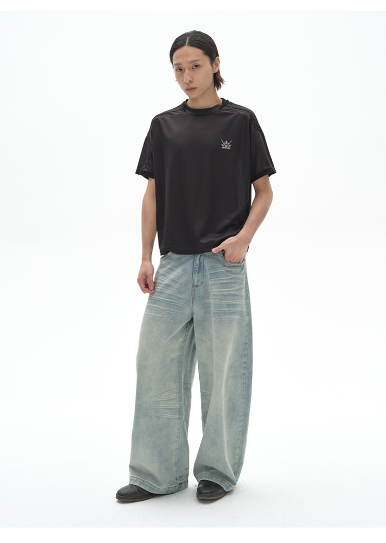 Water Ripple Denim Pants
