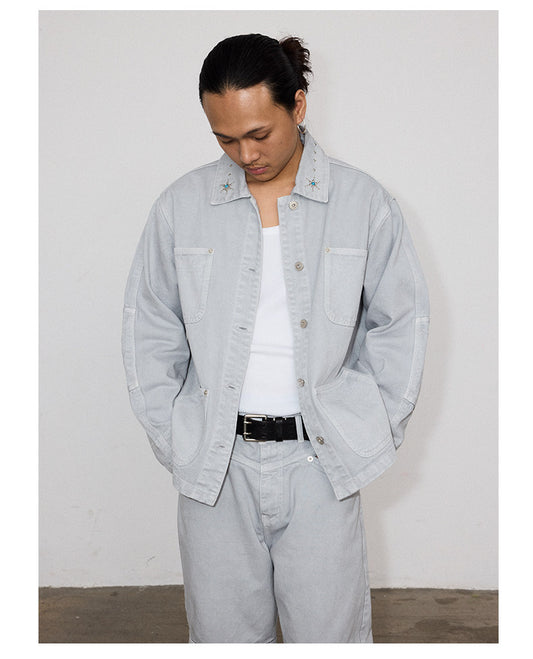 Ethnic Studs Denim Jacket