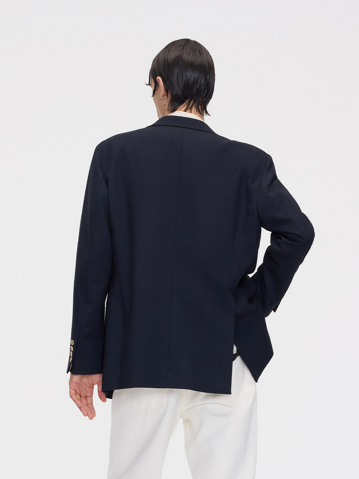 Double-Metal-Button Silhouette Jacket