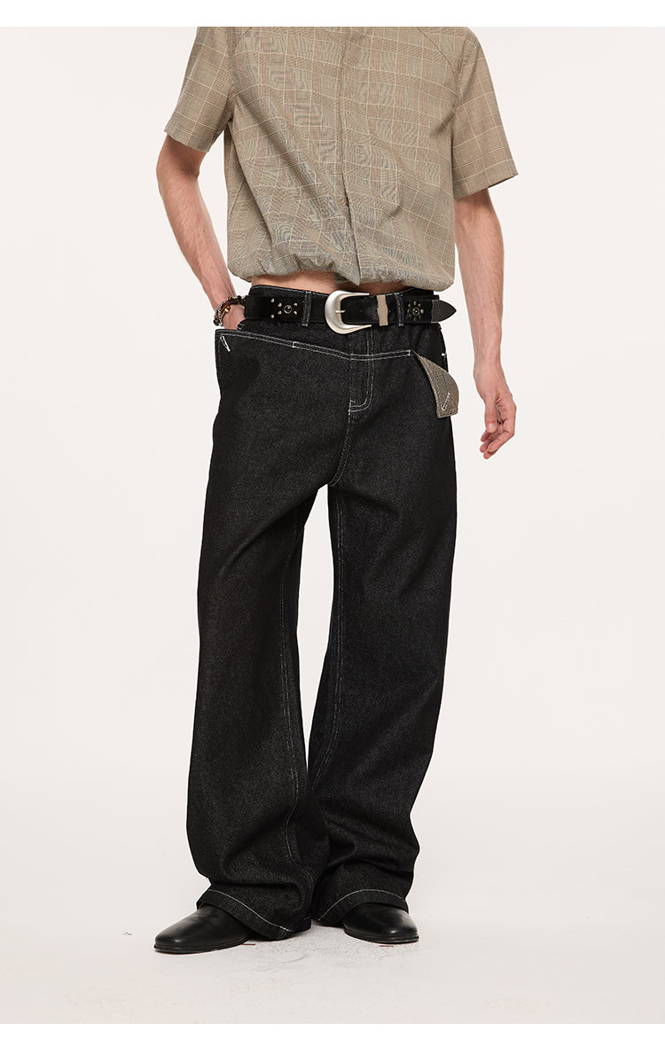 Two-pocket denim pants