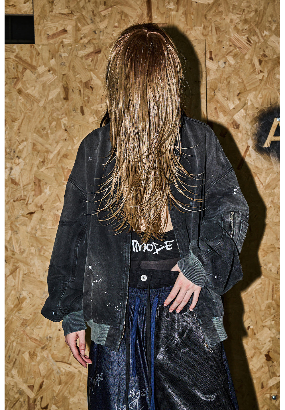 Damaged bomber jacket