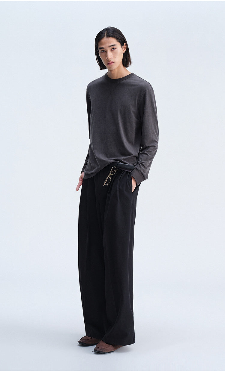 Open-Stitch Collar T-Shirt