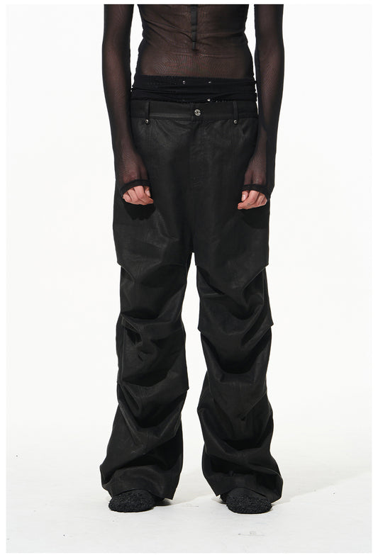 Pleated Plain Casual Work Pants