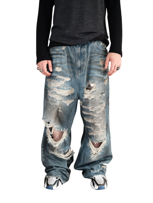 Loose-fit baggy denim pants
