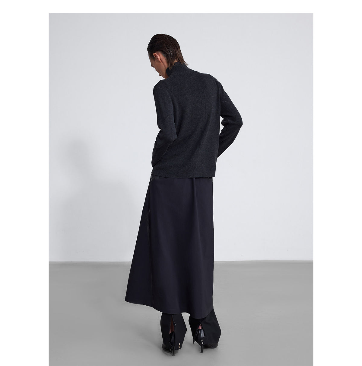 Side-Zip Openwork Fit Knit