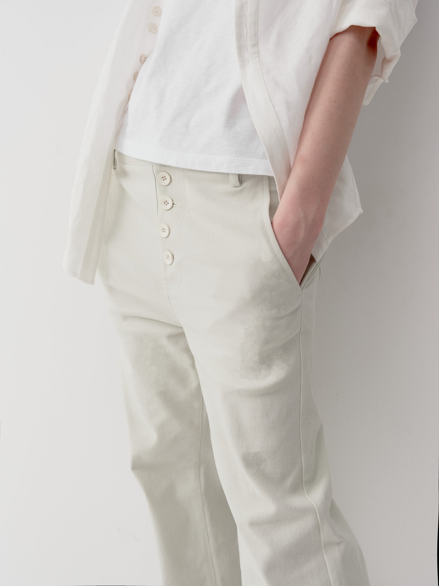 Button-Down Straight-Leg Pants
