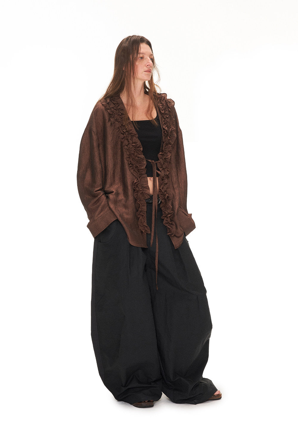Lace-up front shirt