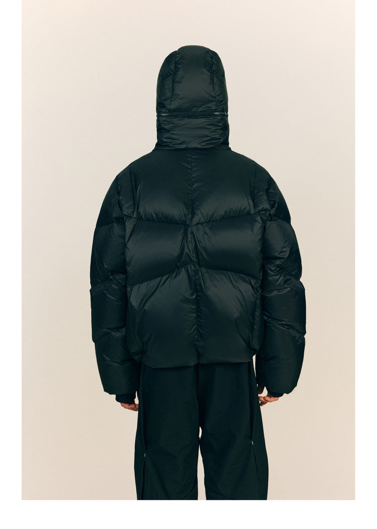 Down jacket with detachable hood