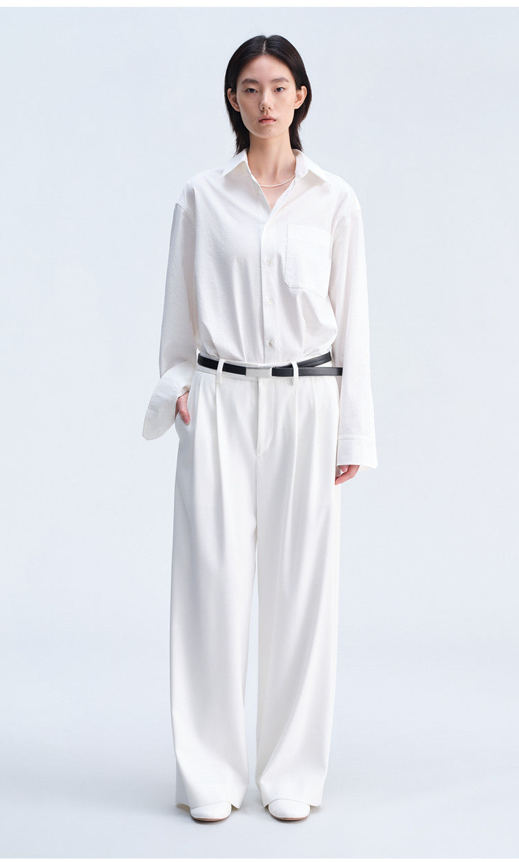Casual Pants with Elastic Waistband at the Back