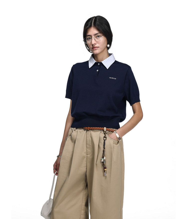 Unisex Removable Collar Polo Shirt