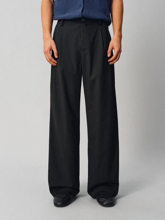 Casual Pants with a Triple-Fold Elastic Waistband