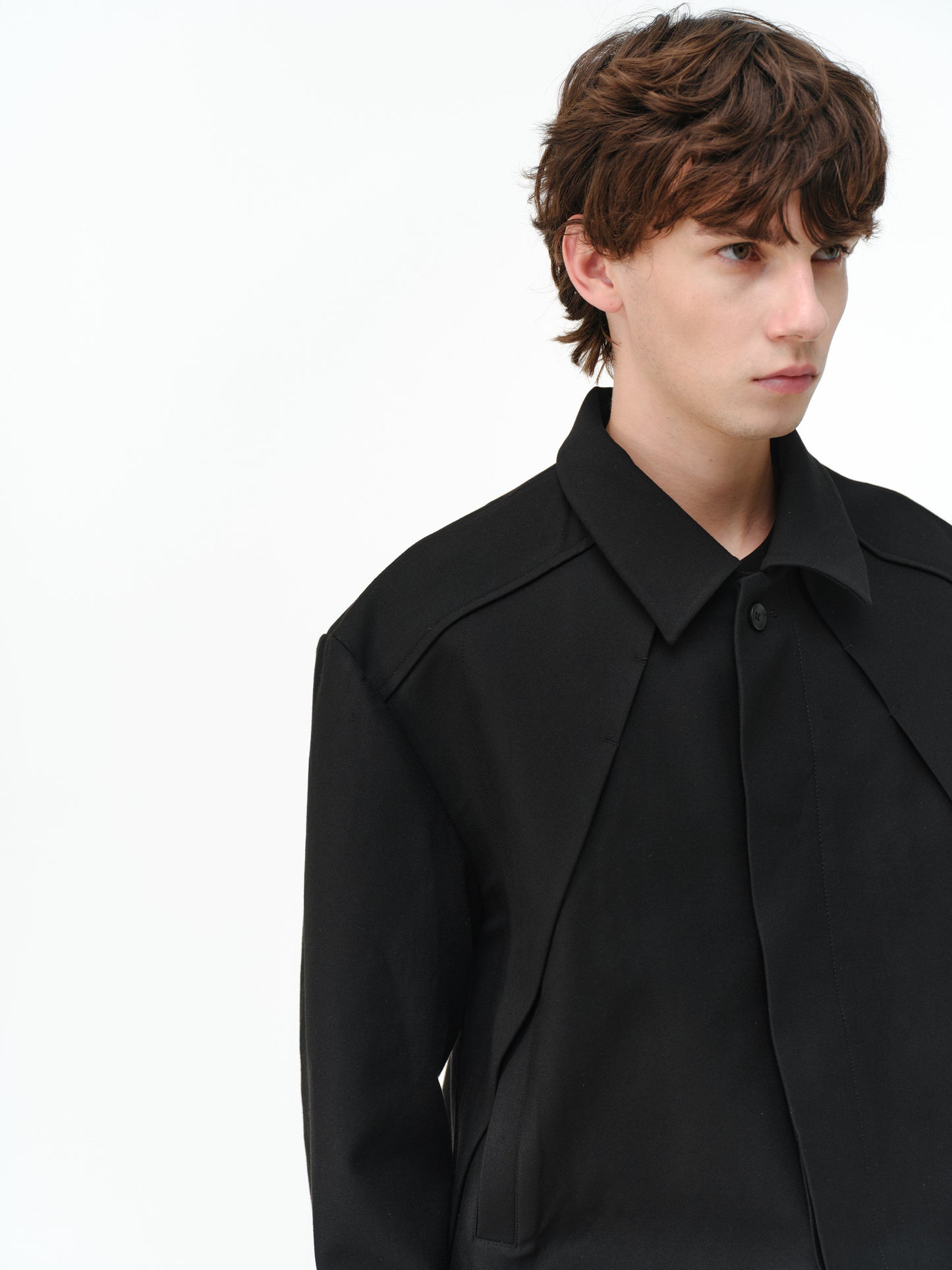 Deconstructed Straight-Shoulder Jacket