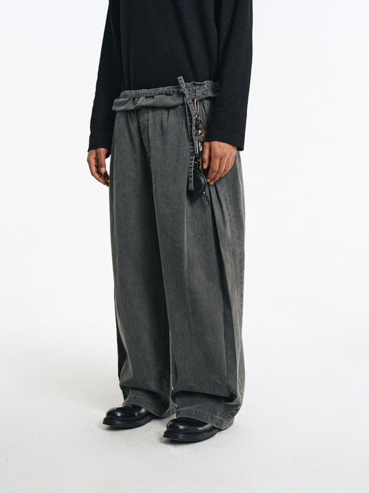Stone wash casual pants