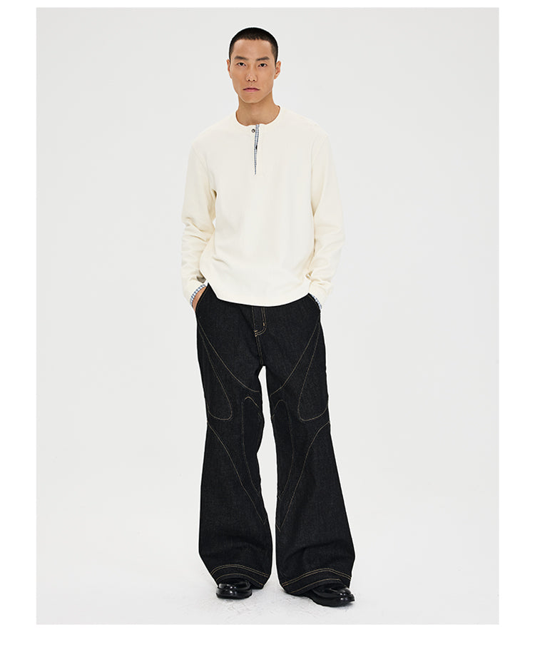 3D Arc Stitch Denim Pants
