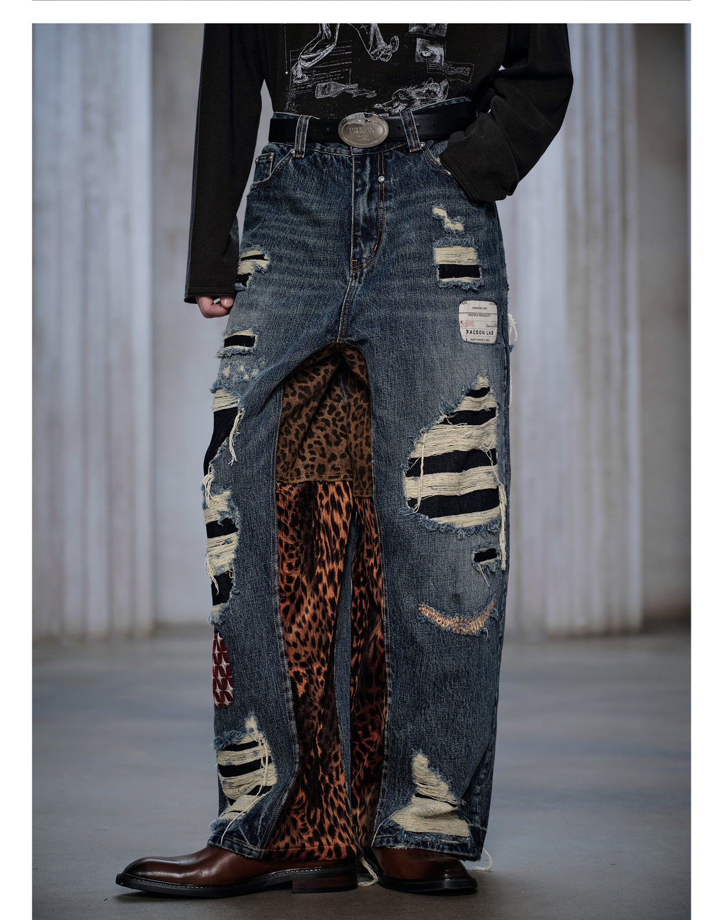 Loose-fit denim pants