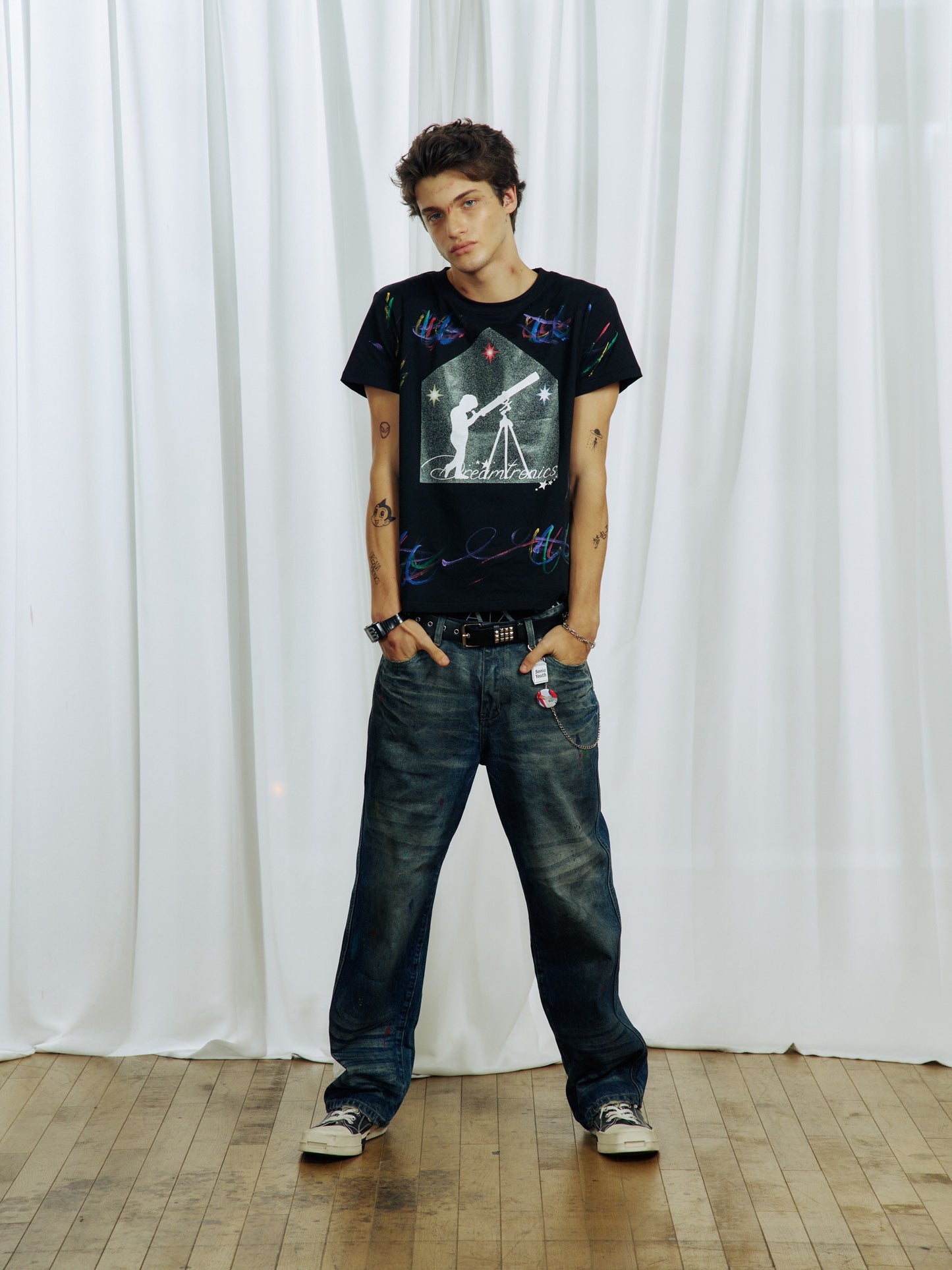 Handmade Ink Glitter Print T-Shirt