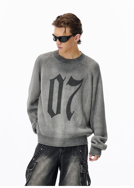 Letter Pit Stripe Sweater