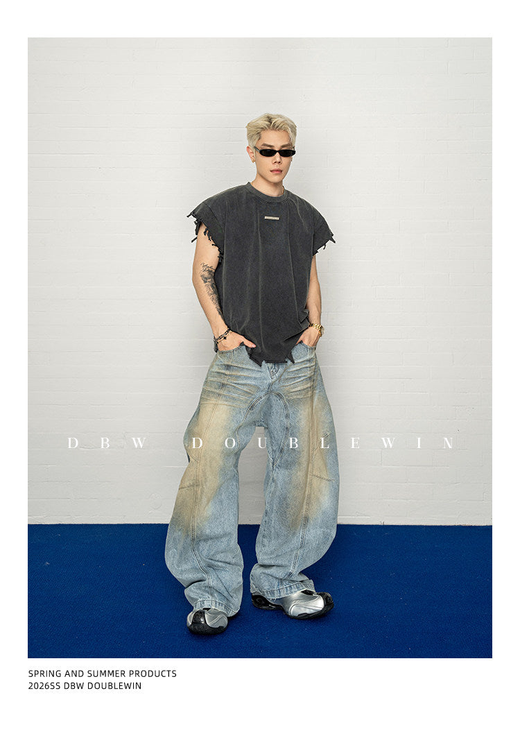 Wash-treated Distressed T-Shirt