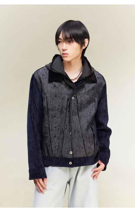 Splicing Tree Pattern Denim Jacket