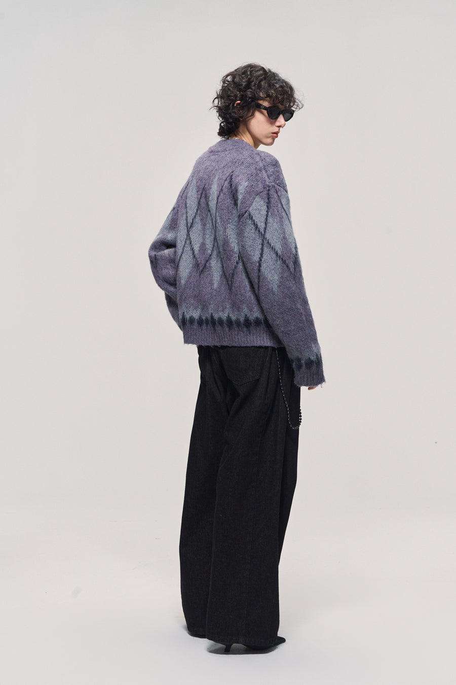 Fair Isle Wool Blend Zip Cardigan