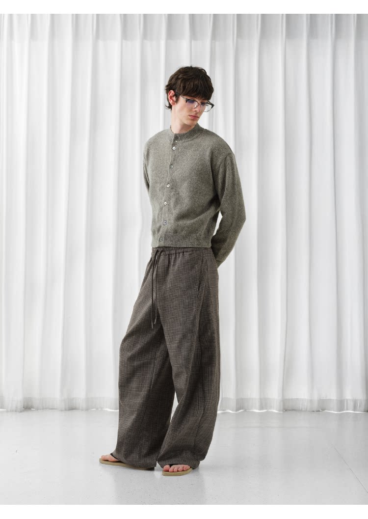 Houndstooth Wide-Leg Pants