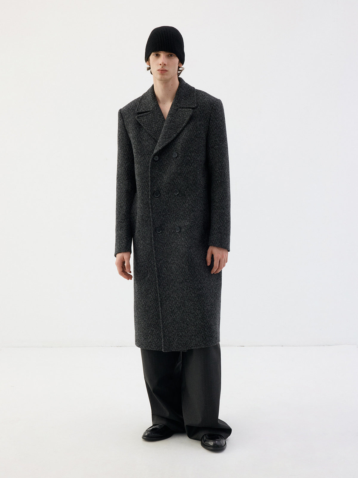 Vintage Herringbone Wool Coat