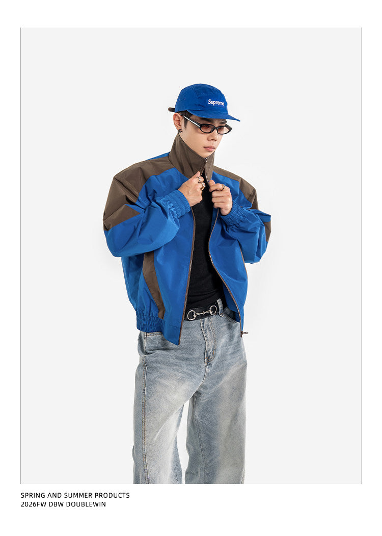 Retro Color-Block Windbreaker