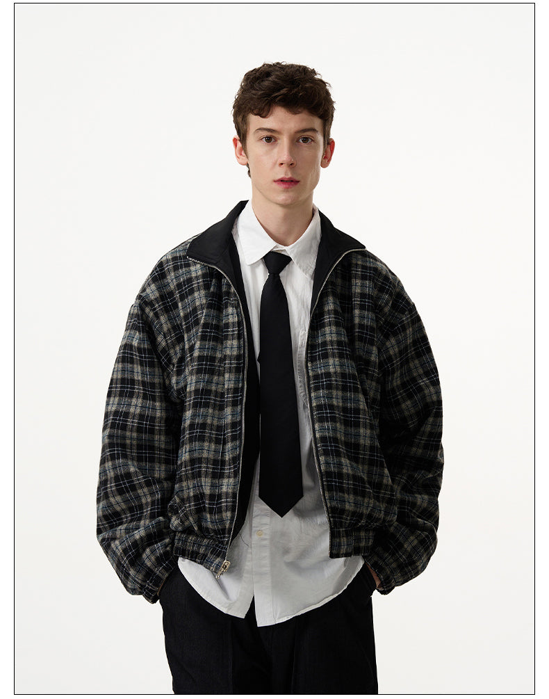 Reversible plaid jacket