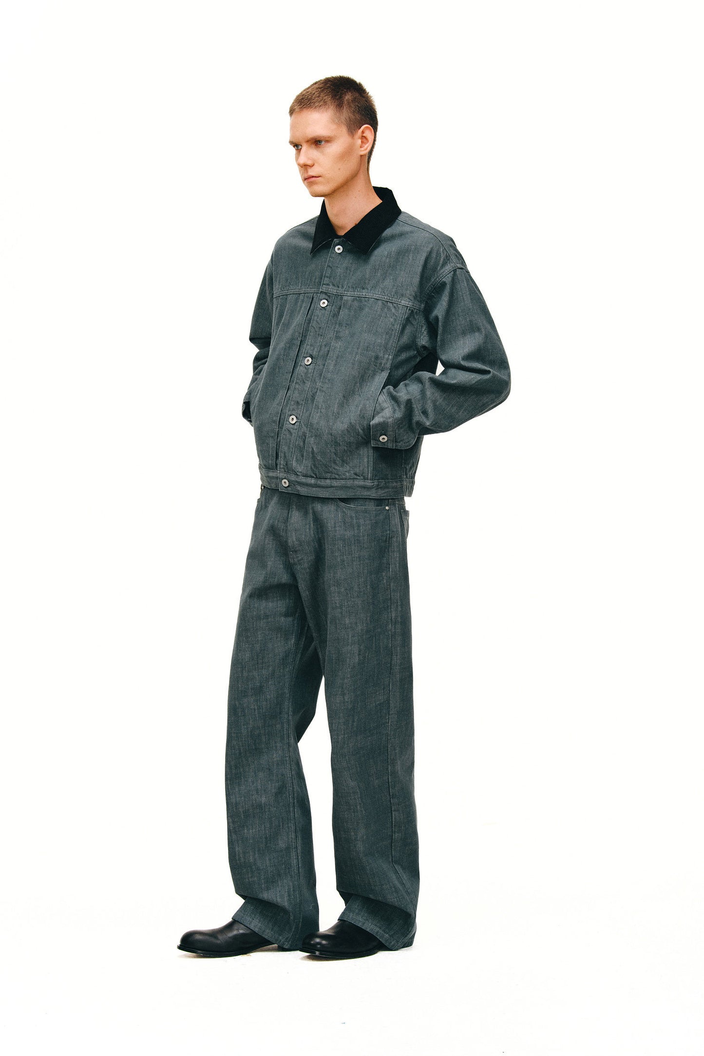 Corduroy Collar Denim Jacket