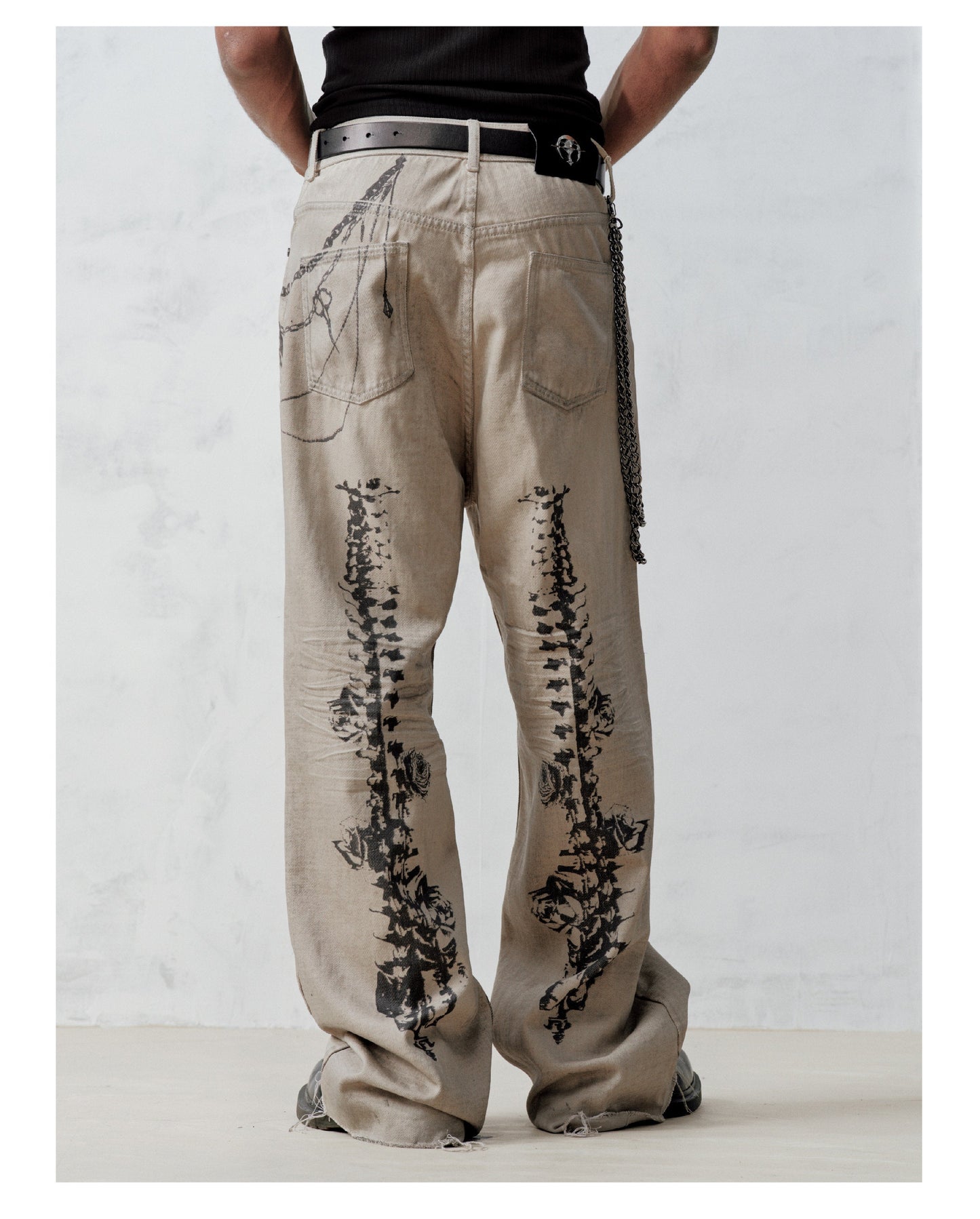 Floral-Print Casual Jeans